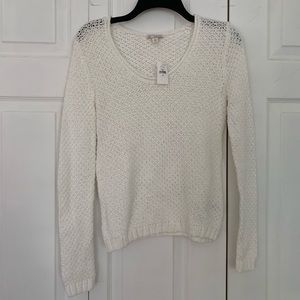 NWT Gap Open Knit White Sweater